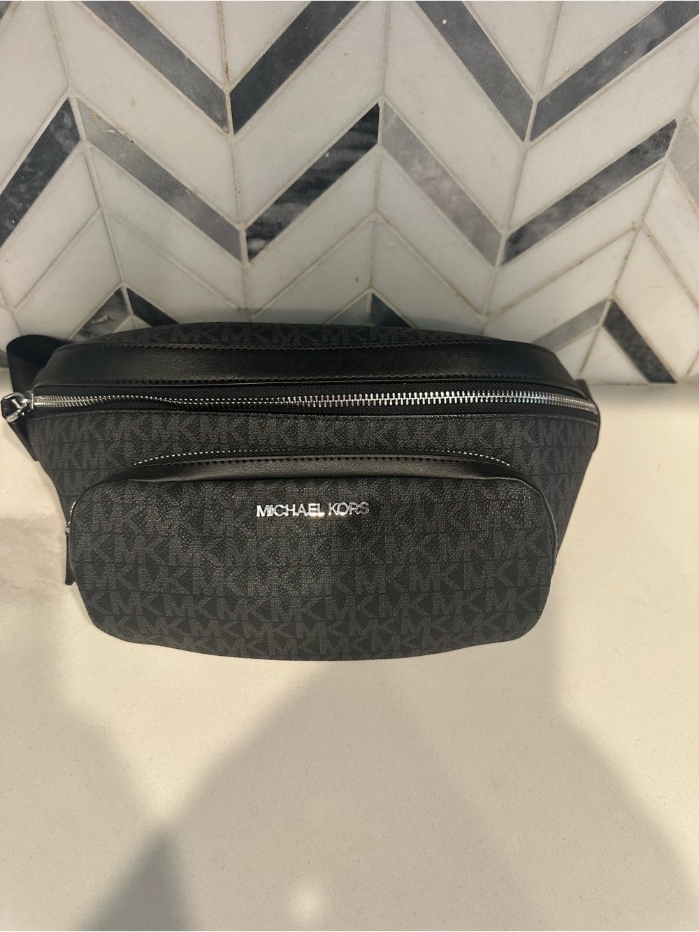 Michael Kors Black Monogram Belt Bag